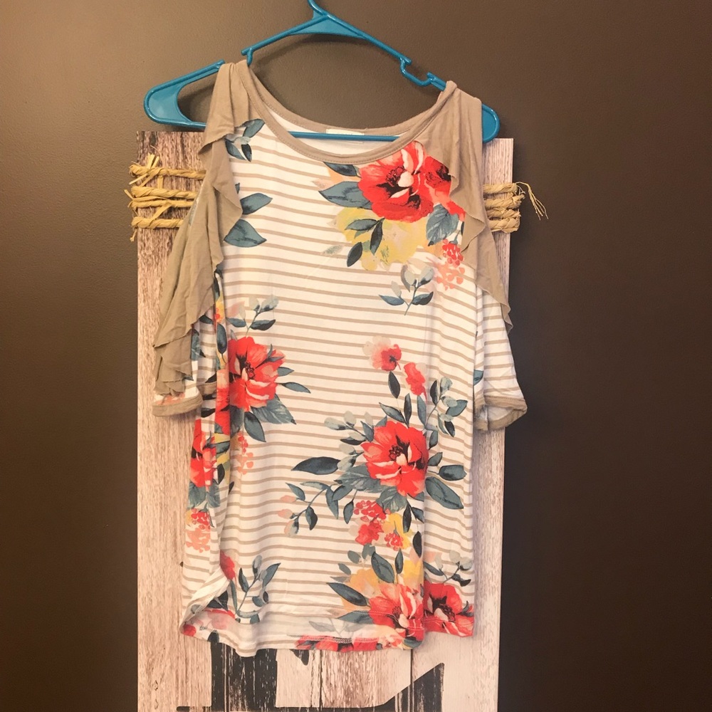 Oddly open shoulder top. NWOT.